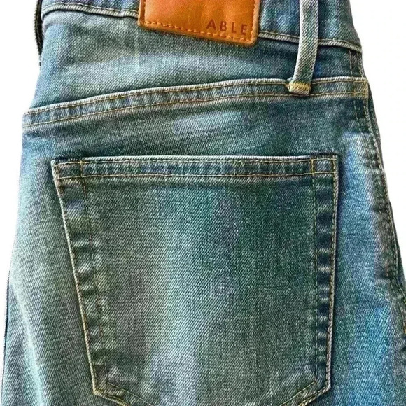 Able The Classic High Rise Jeans Straight Leg Denim Light Wash Blue Size 6 - Picture 2 of 8